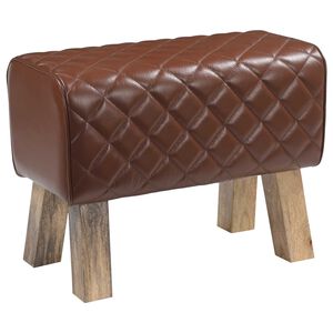 vidaXL panca 60 x 30 x 45 cm Pelle Vera Marrone diamante
