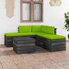 vidaXL Set Divani da Giardino su Pallet 6 pz con Cuscini Massello Pino