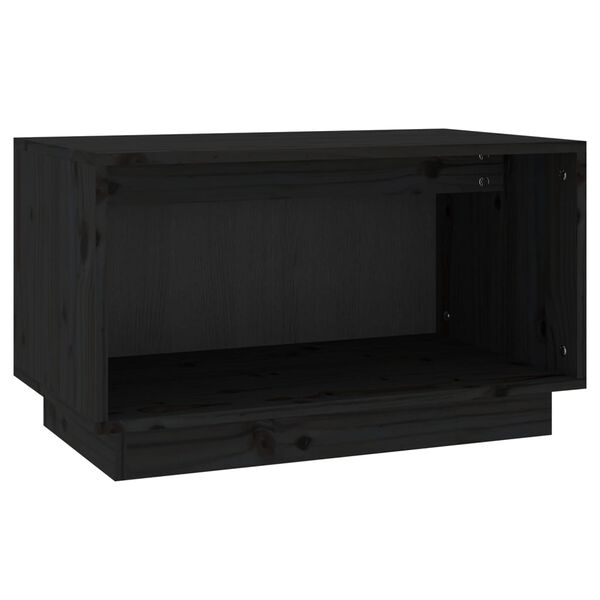 vidaXL Mobile Porta TV Nero 60x35x35 cm in Legno Massello di Pino