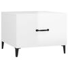 vidaXL Tavolino Salotto con Gambe in Metallo Bianco Lucido 50x50x40cm
