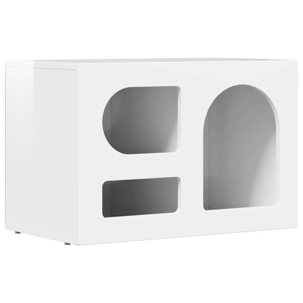vidaXL Mobile TV Bianco Lucido 60 x 35 x 40 cm Legno multistrato