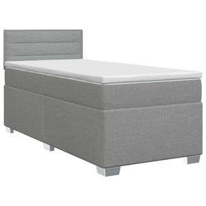 vidaXL Letto box spring con materasso Grigio Chiaro 90 x 190cm Tessuto