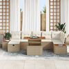 vidaXL Set Divano da Giardino con cuscino 8 pcs Beige Poly Rattan