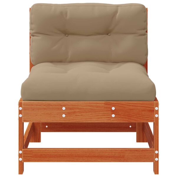 vidaXL Divano Medio da Giardino Legno di pino massiccio Marrone Cera