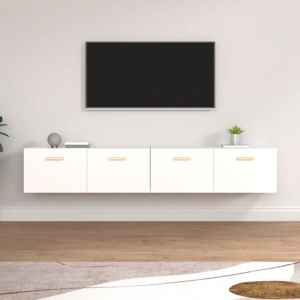 vidaXL Mobili Parete 2pz Bianco 100x36,5x35 cm in Legno Multistrato