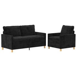 vidaXL Set di divani 2 pz Nero Poliestere