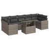 vidaXL Set Divano da Giardino 8 pz con Cuscini Grigio in Polyrattan