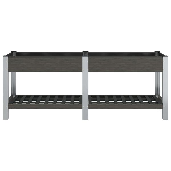vidaXL Fioriera Rialzata Giardino con Ripiano Grigia 200x50x75 cm WPC