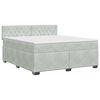 vidaXL Letto box spring con materasso Grigio Chiaro 140 x 200 cm