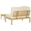 vidaXL Set di divani con cuscino 2 pcs Crema Legno di Acacia Massello