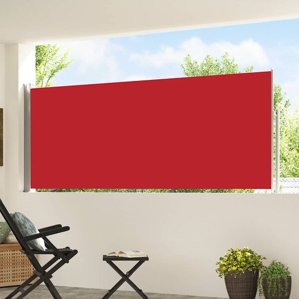 vidaXL Tenda Laterale Retrattile per Patio 120x500 cm Rossa