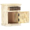 vidaXL Comodino Bianco 40x30x50 cm in Legno Massello di Mango