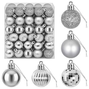 vidaXL Set di Palline di Natale 150 pz Argento Diam. 3 cm Polistirolo