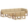 vidaXL Set di divani da esterno 9 pz 8-Posti Bianco e Beige Poliestere