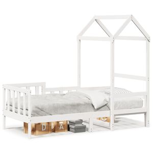 vidaXL Dormeuse con Tetto 80x200 cm Bianco in Legno Massello di Pino