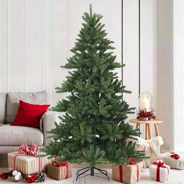 vidaXL Albero di Natale Artificiale con Rami Pieghevoli Verde 180 cm