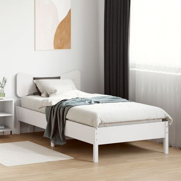 vidaXL Letto senza Materasso Bianco 90x190 cm in Legno Massello Pino