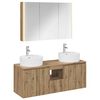 vidaXL Set di Armadi da Bagno 4 pz Rovere Artigianale