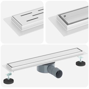 vidaXL Scarico doccia 2-in-1 con sifone a 360&deg; Argento