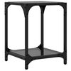 vidaXL Tavolini da Salotto con Piano Vetro Nero 2pz 30x30x40cm Acciaio