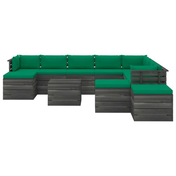 vidaXL Set Divani da Giardino Pallet 12 pz con Cuscini Massello Pino