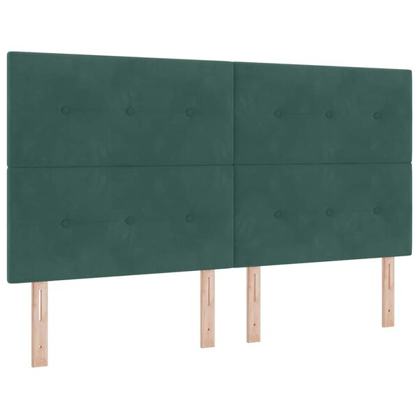 vidaXL Letto a molle con materasso Verde Scuro 180 x 200 cm Tessuto