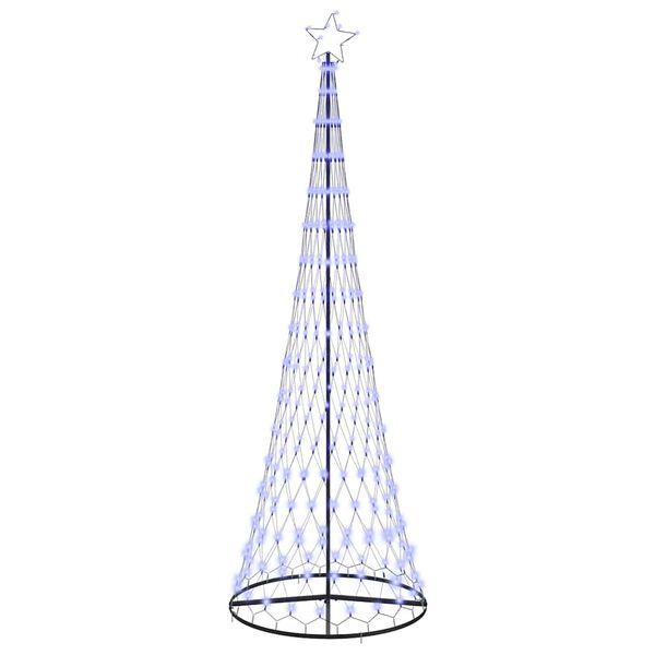 vidaXL Albero di Natale LED con 355 LED Blu 184.5 cm Metallo