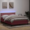 vidaXL Letto a Molle con Materasso e LED Rosa 140x210 cm in Velluto