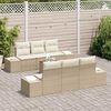 vidaXL Set Divano da Giardino 7 pcs Beige e bianco