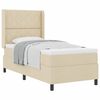 vidaXL Letto a molle con materasso Crema 90 x 200 cm Tessuto