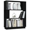 vidaXL Libreria/Divisorio Nero 80x25x101 cm in Legno Massello di Pino