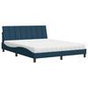 vidaXL Letto con Materasso Hanko Blu 160x200 cm in Velluto