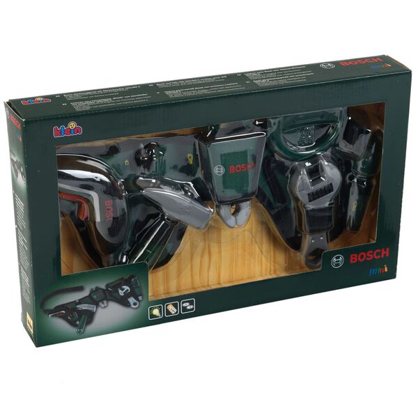 Bosch Cintura Portautensili Giocattolo con Attrezzi Giocattolo Verde