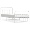 vidaXL Giroletto con Testiera e Pediera Metallo Bianco 107x203 cm