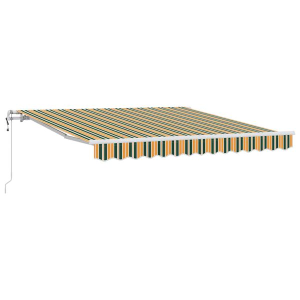 vidaXL Tenda Retrattile Verde e giallo 350 x 250 cm Tessuto