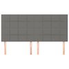 vidaXL Testiera Grigio Scuro 200x5x118/128 cm Tessuto