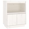 vidaXL Credenza Bianca 60x34x75 cm in Legno Massello di Pino