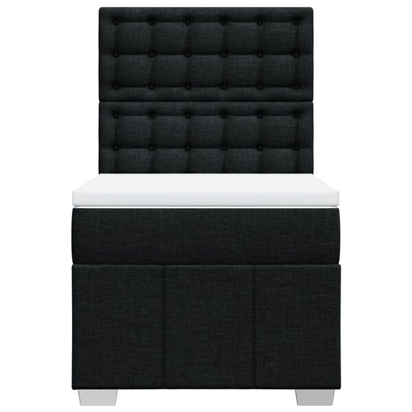 vidaXL Giroletto a Molle con Materasso Nero 100x200 cm in Tessuto