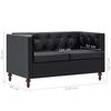 vidaXL Divano Chesterfield a 2 Posti Rivestito in Similpelle Nero