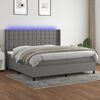 vidaXL Letto a Molle Materasso e LED Grigio Scuro 200x200cm in Tessuto