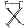 vidaXL Supporto per Tastiera Musicale a Doppia Staffa a X Nero