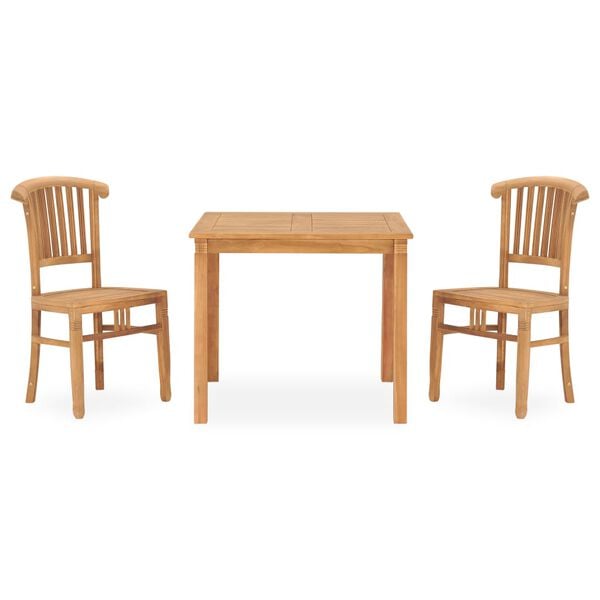 vidaXL Set da Pranzo da Giardino 3 pz in Legno Massello di Teak