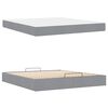 vidaXL Struttura letto con materasso 2 pcs Grigio chiaro Tessuto