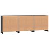 vidaXL Credenza 3 pcs Rovere Nero 70 x 41 x 75 cm Legno multistrato