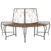 vidaXL Panchina per Alberi 4-Numero di posti 160 x 80 x 89 cm Acciaio