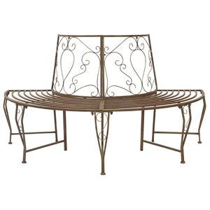 vidaXL Panchina per Alberi 4-Numero di posti 160 x 80 x 89 cm Acciaio