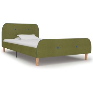 vidaXL Giroletto senza Materasso Verde in Tessuto 90x200 cm