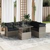 vidaXL Set Divani da Giardino 7 pz con Cuscini Grigio in Polyrattan