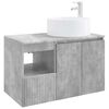 vidaXL Set di mobili per il bagno 2 pz Grigio Cemento
