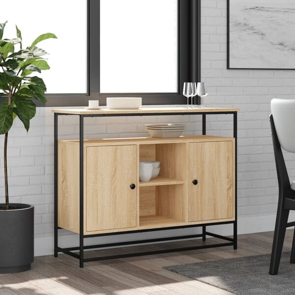 vidaXL Credenza Rovere Sonoma 100x35x80 cm in Legno Multistrato